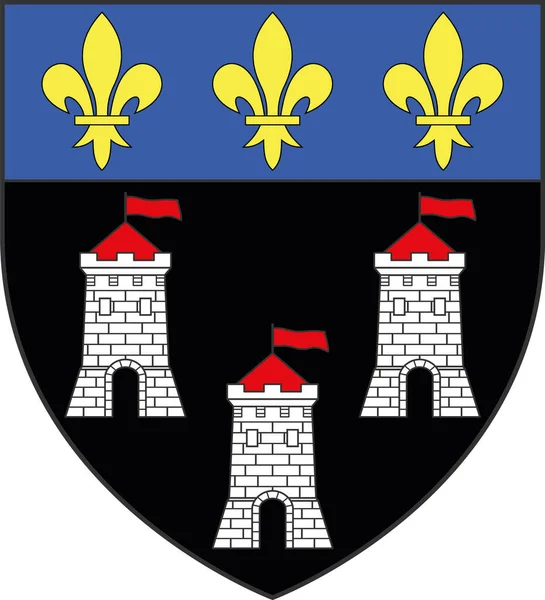 Official Coat Arms Vector Illustration French City Tours France — Stock Vector