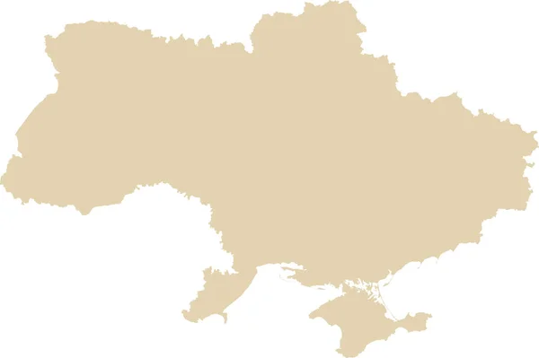 Beige Cmyk Color Detailed Flat Stencil Map European Country Ukraine — Stock Vector