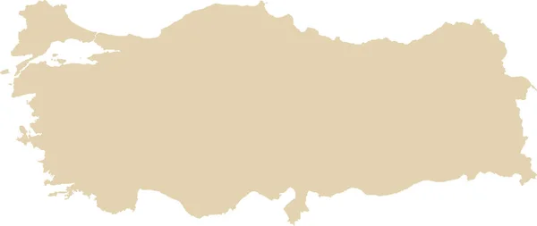 Carte Détaillée Pochoir Plat Beige Cmjn Pays Européen Turquie Sur — Image vectorielle