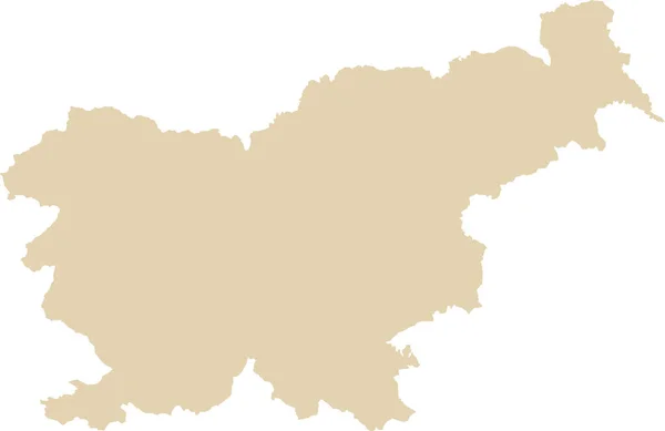 Beige Cmyk 투명한 배경에 슬로베니아의 국가의 상세한 스텐실지도 — 스톡 벡터