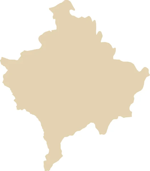 Beige Cmyk Kolor Szczegółowy Płaski Szablon Mapy Europejskiego Kraju Kosowo — Wektor stockowy