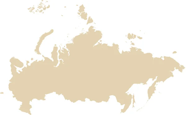 Beige Cmyk Farbig Detaillierte Flache Schablonenkarte Des Europäischen Landes Russland — Stockvektor