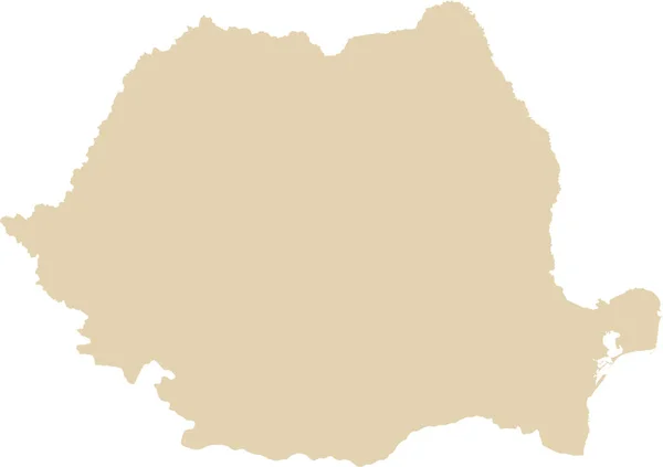 Beige Cmyk Cor Detalhada Mapa Estêncil Plano País Europeu Roménia —  Vetores de Stock