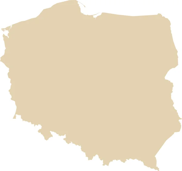 Beige Cmyk在透明背景下的欧洲国家波兰的详细平面模板图 — 图库矢量图片