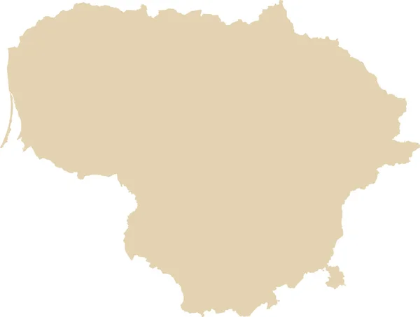 Beige Cmyk Barva Detailní Plochý Vzor Mapa Evropské Země Litva — Stockový vektor