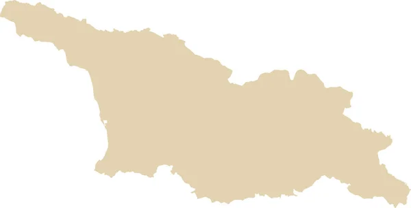 Beige Cmyk Cor Detalhada Mapa Estêncil Plano País Europeu Georgia — Vetor de Stock