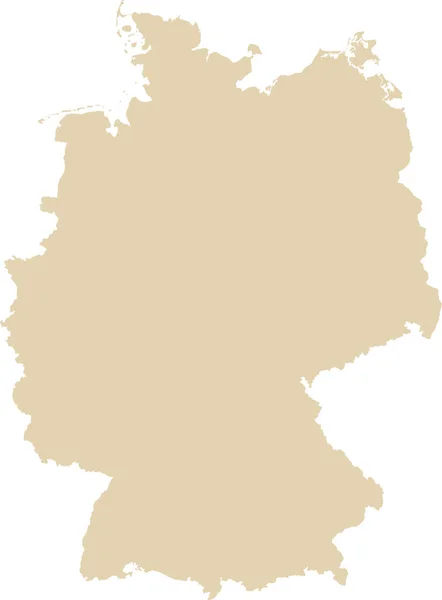 Beige Cmyk 투명한 배경에 독일의 국가의 상세한 스텐실지도 — 스톡 벡터