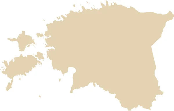 Beige Cmyk Cor Detalhada Mapa Estêncil Plano País Europeu Estônia —  Vetores de Stock