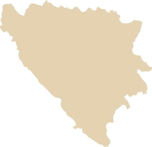 Carte Détaillée Pochoir Plat Beige Cmjn Pays Européen Bosnie Herzégovine — Image vectorielle