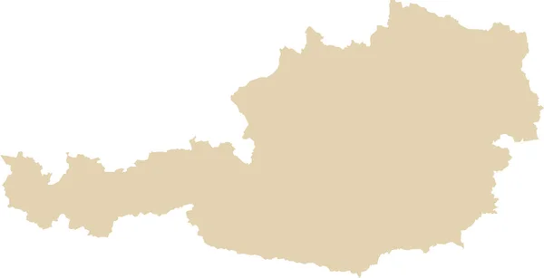 Beige Cmyk Color Detailed Flat Stencil Map European Country Austria — Stock Vector