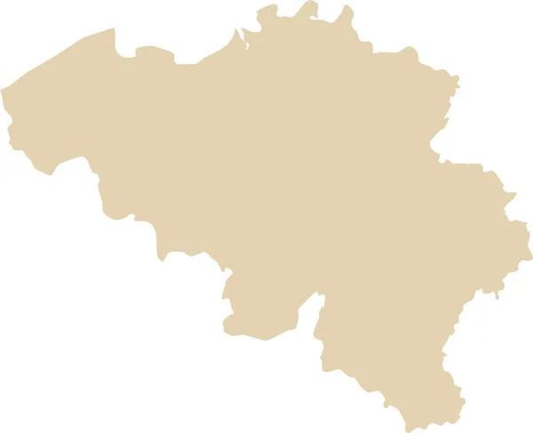 Beige Cmyk Color Detailed Flat Stencil Map European Country Belgium — Stock Vector