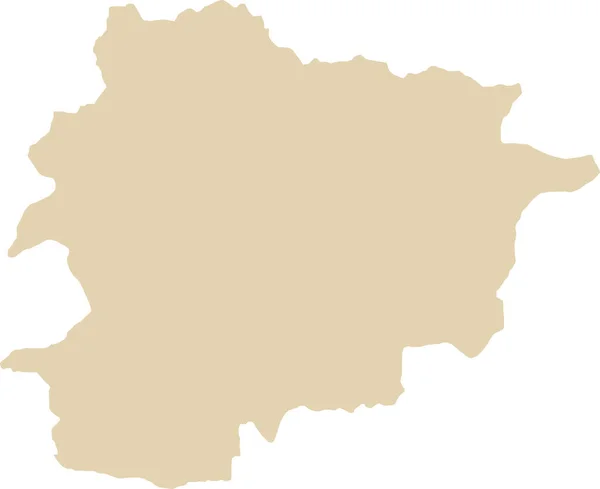 欧洲国家Andorra在透明背景下的Beige Cmyk彩色详细平面模板图 — 图库矢量图片