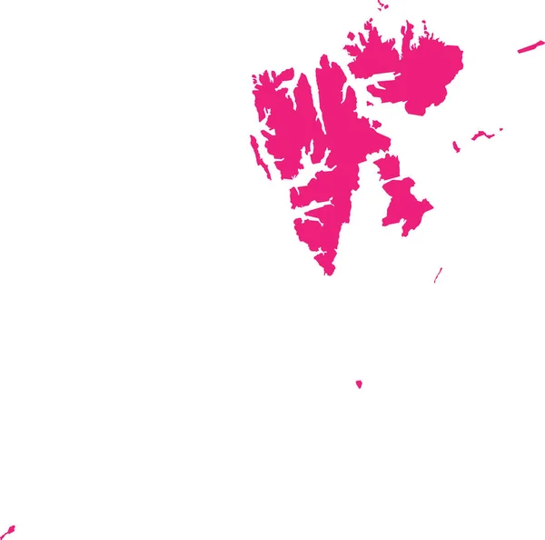 Rose Cmjn Carte Détaillée Pochoir Plat Pays Européen Svalbard Jan — Image vectorielle