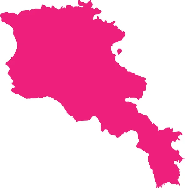 Rose Cmyk Barva Detailní Plochý Vzor Mapa Evropské Země Armenia — Stockový vektor