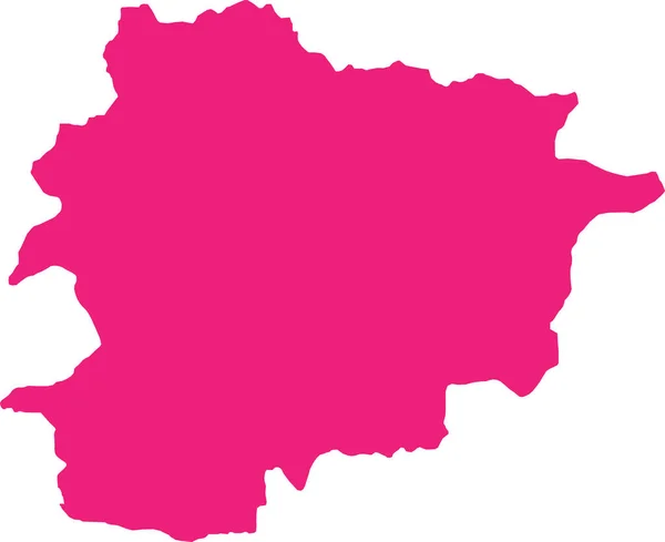 Róża Cmyk Kolor Szczegółowy Płaski Szablon Mapy Europejskiego Kraju Andorra — Wektor stockowy