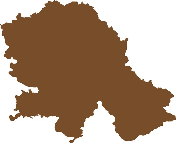 Brown Cmyk 투명한 배경에 Vojvodina의 국가의 상세한 스텐실지도 — 스톡 벡터