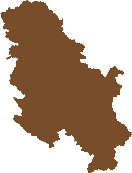 Brown Cmyk Rengi Şeffaf Arkaplan Üzerinde Avrupa Ülkesi Serbia Nın — Stok Vektör