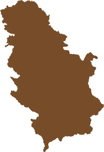 Brown Cmyk Χρώμα Αναλυτικός Επίπεδος Χάρτης Στένσιλ Της Ευρωπαϊκής Χώρας — Διανυσματικό Αρχείο