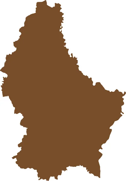 Brown Cmyk Cor Detalhada Mapa Estêncil Plano País Europeu Luxemburgo —  Vetores de Stock