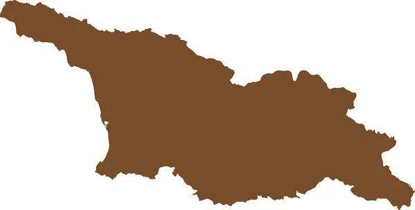 Brown Cmyk在透明背景下的欧洲国家Georgia详细平面模板图 — 图库矢量图片