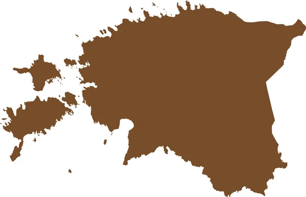 Brown Cmyk在透明背景下的欧洲国家Estonia详细平面模板图 — 图库矢量图片