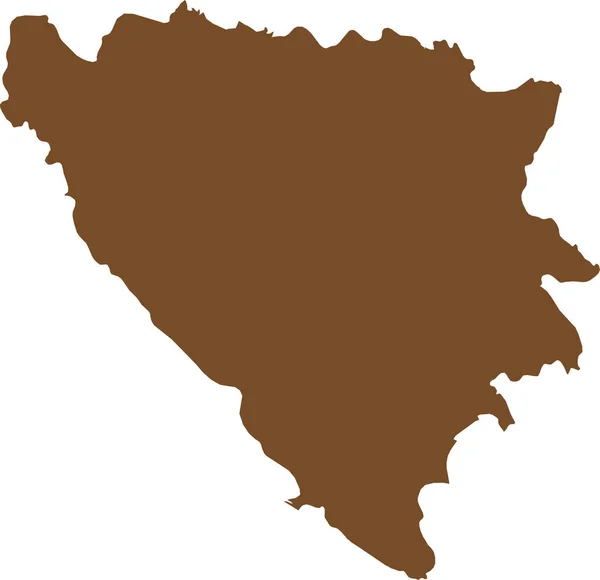 Brown Cmyk カラー 詳細なフラットステンシルマップ ヨーロッパの国BosniaとHerzegovinaの透明な背景に — ストックベクタ