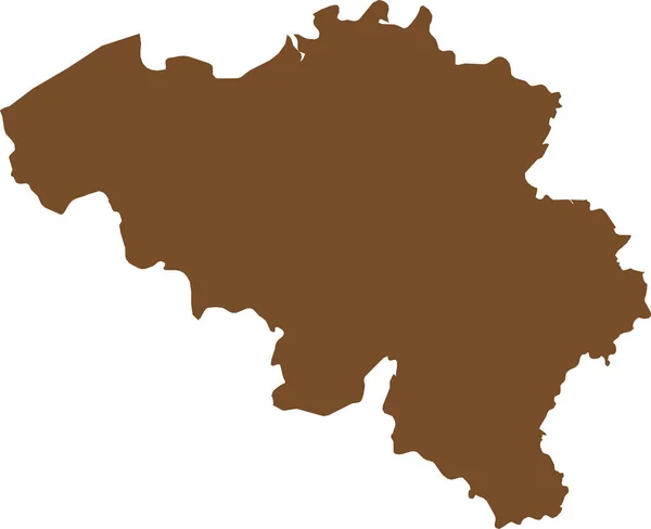 Brown Cmyk Barva Detailní Plochý Vzor Mapa Evropské Země Belgie — Stockový vektor