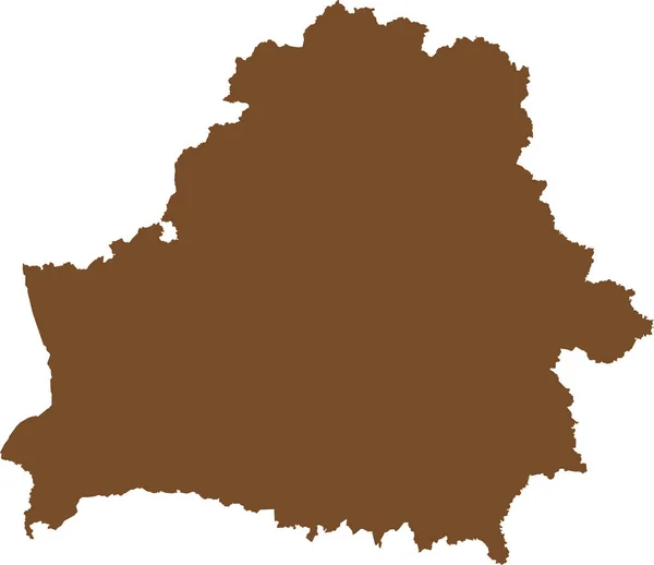 Brown Cmyk Кольорова Детальна Карта Плоского Трафарету Європейської Країни Belarus — стоковий вектор