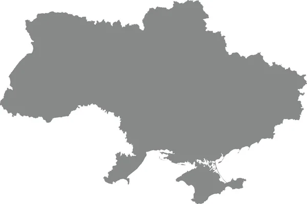 Gray Cmyk Cor Detalhada Mapa Estêncil Plano País Europeu Ucrânia — Vetor de Stock