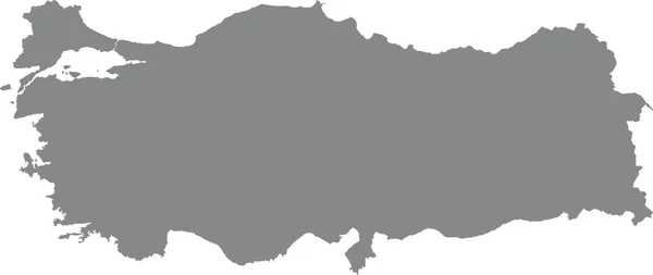 Gray Cmyk Színes Részletes Lapos Stencil Térkép Európai Ország Turkey — Stock Vector