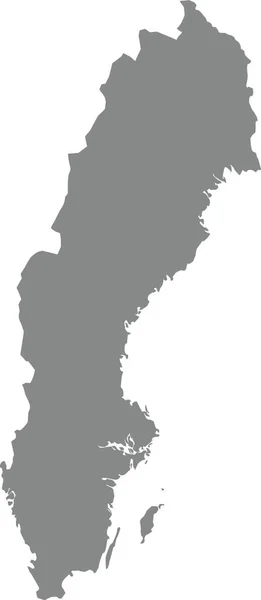 Gray Cmjn Couleur Détaillée Carte Pochoir Plat Pays Européen Suède — Image vectorielle