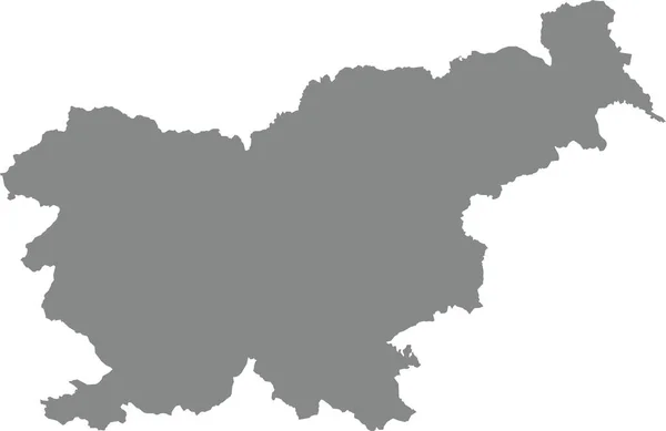 透明背景下欧洲国家Slovenia的灰色Cmyk详细平面模板图 — 图库矢量图片