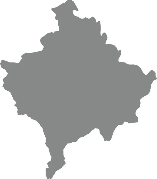Gray Cmyk Kolor Szczegółowy Płaski Szablon Mapy Europejskiego Kraju Kosowo — Wektor stockowy