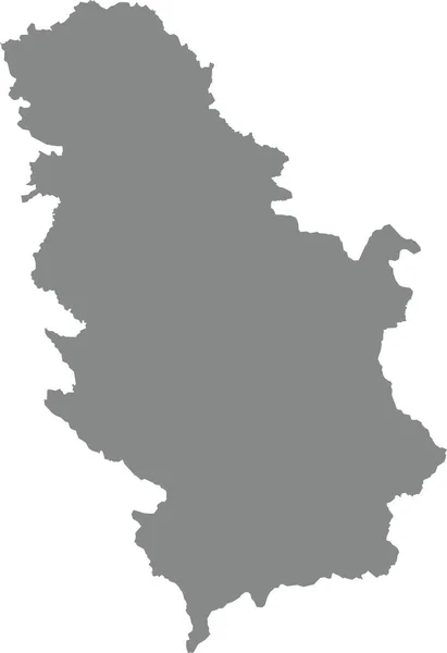 透明背景下的欧洲国家Serbia 带有Kosovo 灰色Cmyk详细平面模板图 — 图库矢量图片