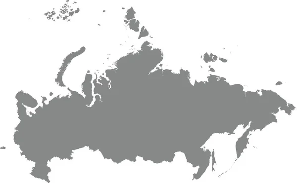 Gray Cmjn Couleur Détaillée Carte Pochoir Plat Pays Européen Russie — Image vectorielle