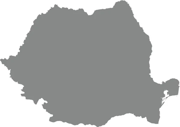 Gray Cmyk Cor Detalhada Mapa Estêncil Plano País Europeu Roménia —  Vetores de Stock