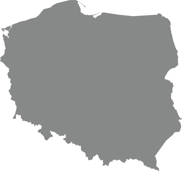 Gray Cmyk Color Detailed Flat Stencil Map European Country Poland — Stock Vector