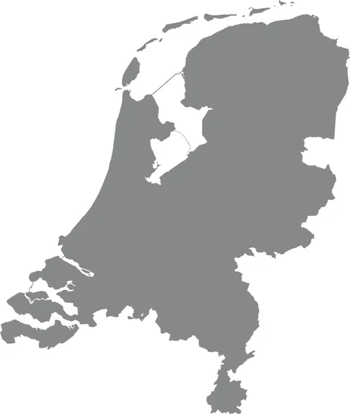 Gray Cmyk 투명한 배경에 Netherlands의 국가의 상세한 스텐실지도 — 스톡 벡터