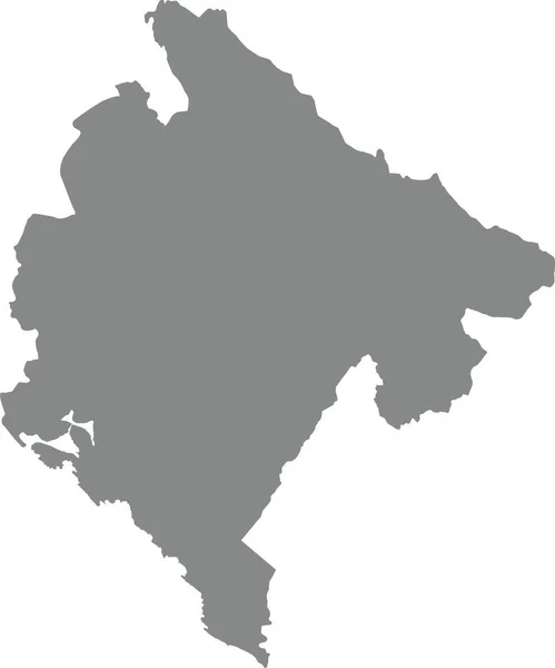 Gray Cmyk Farbig Detaillierte Flache Schablonenkarte Des Europäischen Landes Montenegro — Stockvektor