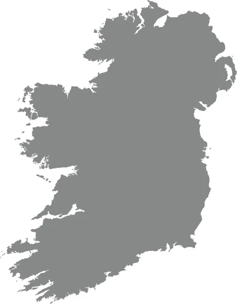 Gray Cmyk Kolor Szczegółowy Płaski Szablon Mapę Europejskiego Kraju Irlandii — Wektor stockowy