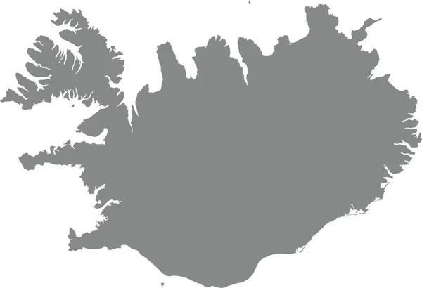 透明背景下欧洲国家Iceland的灰度Cmyk彩色详细平面模板图 — 图库矢量图片