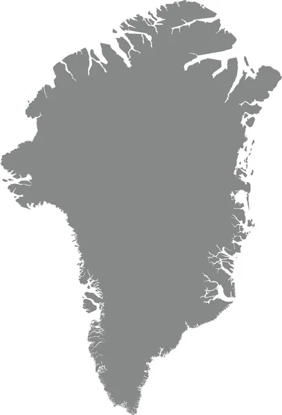 Gray Cmjn Couleur Détaillée Carte Pochoir Plat Pays Européen Greenland — Image vectorielle