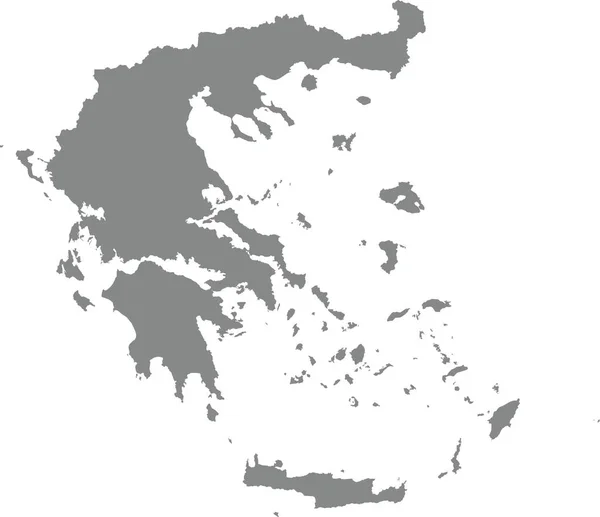 Gray Cmyk Kolor Szczegółowy Płaski Szablon Mapy Europejskiego Kraju Grecja — Wektor stockowy