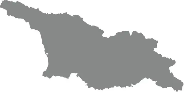 Gray Cmyk 투명한 배경에 조지아의 국가의 상세한 스텐실지도 — 스톡 벡터