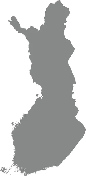 Gray Cmyk Cor Detalhada Mapa Estêncil Plana País Europeu Finlândia —  Vetores de Stock