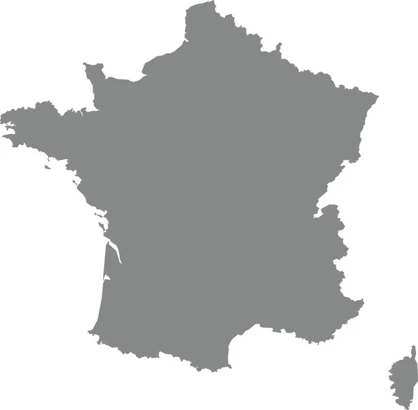 Gray Cmyk Колір Детальна Карта Плоского Трафарету Європейської Країни France — стоковий вектор
