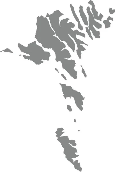 Gray Cmyk Kolor Szczegółowy Płaski Szablon Mapy Europejskiego Kraju Faroe — Wektor stockowy