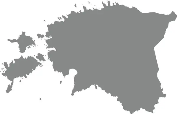 Gray Cmyk Color Detailed Flat Stencil Map European Country Estonia — Stock Vector