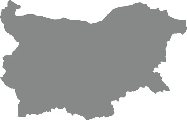 Gray Cmyk Cor Detalhada Mapa Estêncil Plano País Europeu Bulgária — Vetor de Stock