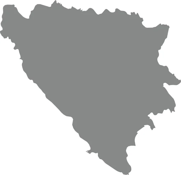 Цвет Gray Cmyk Детализировал Плоскую Трафаретную Карту Европейской Страны Bosnia — стоковый вектор